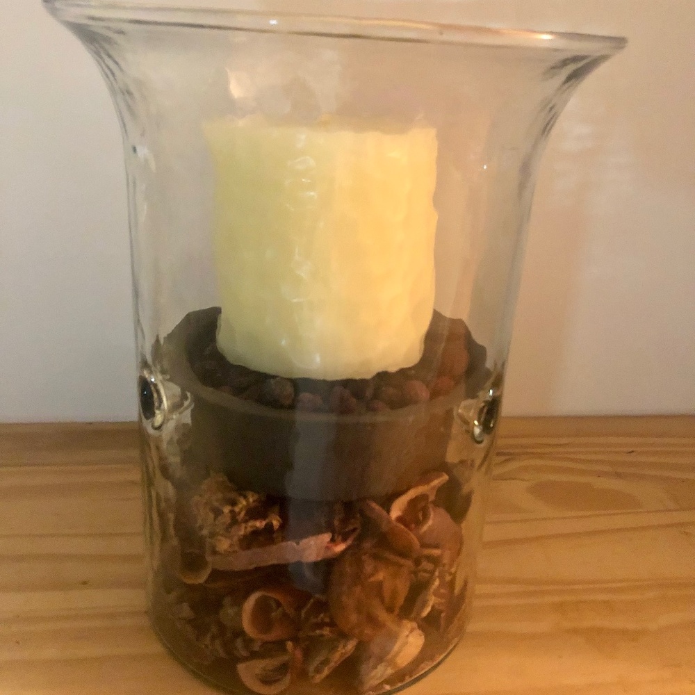 Kalalou Hurricane Clear Glass Candle Holder